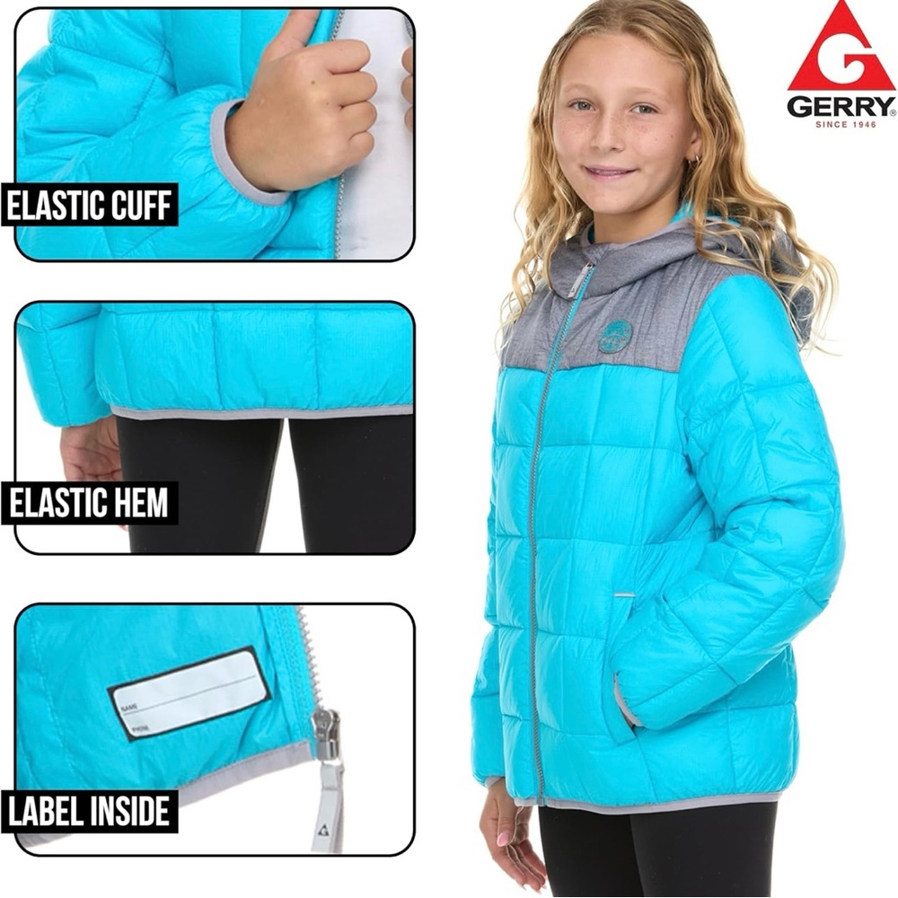 Gerry Packable Puffer Jacket for Girls - Hooded - Size XS (5/6)
